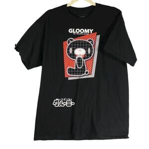 GLOOMY BEAR The Naughty Grizzly Adult Graphic T-Shirt Bleeding Heart on Back L